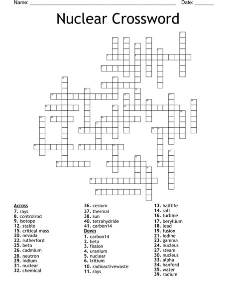 Nuclear Crossword Wordmint