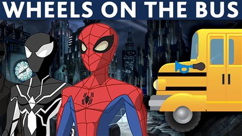 Wheels On The Bus Spiderman Nursery Rhymes For Kids Superhero