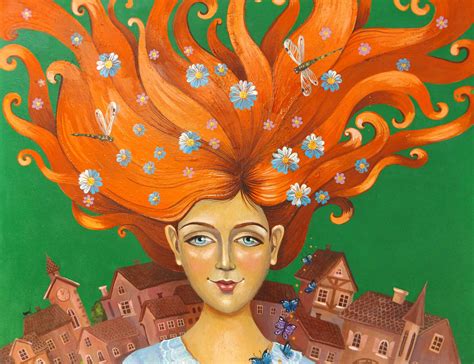 Rote Haar Mädchen Original Kunst Malerei mit Etsy