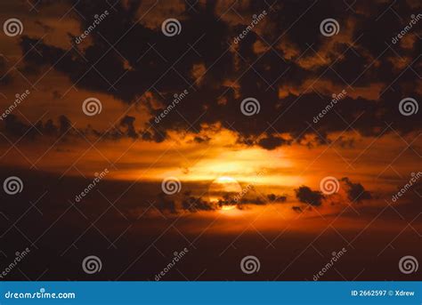 Dramatic Orange Sunset Stock Image Image Of Outdoors 2662597