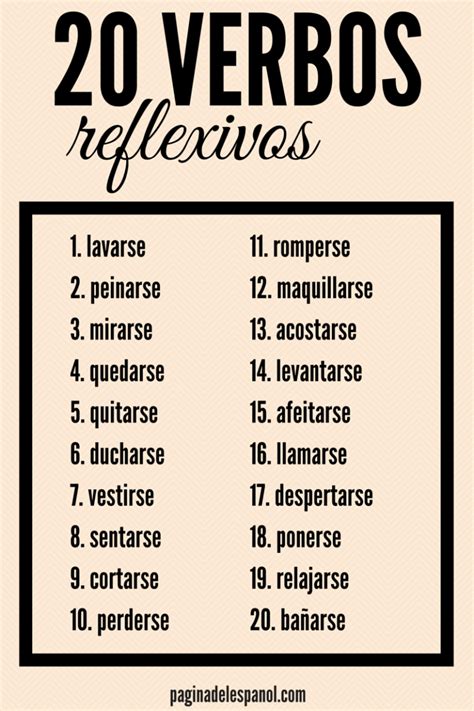 20 Verbos Reflexivos Learning Spanish Spanish Language Learning How