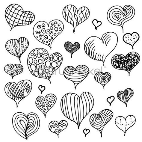 Set Of Doodle Hearts Stock Vector Crushpixel