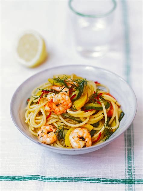 Prawn And Courgette Spaghetti Pasta Recipes Jamie Oliver