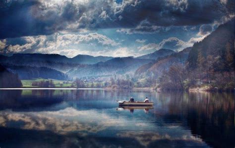 Landscape Nature Lake Boat Wallpapers Hd Desktop And