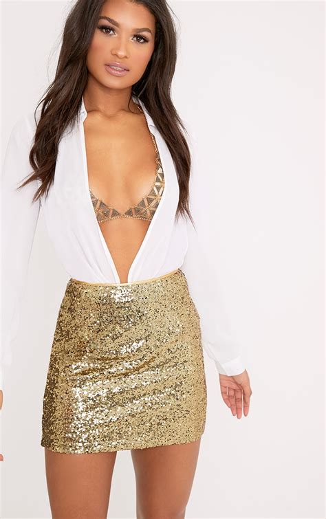 Gold Sequin Mini Skirt Verdusa Women S Above Knee Sequin Sparkle Mini Skirt At Amazon Women S