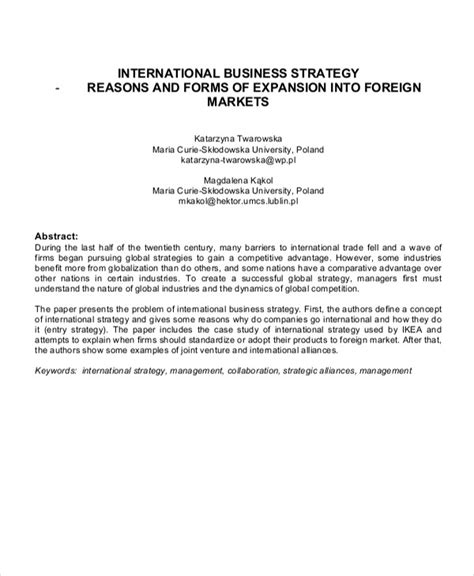 strategy paper templates  samples examples