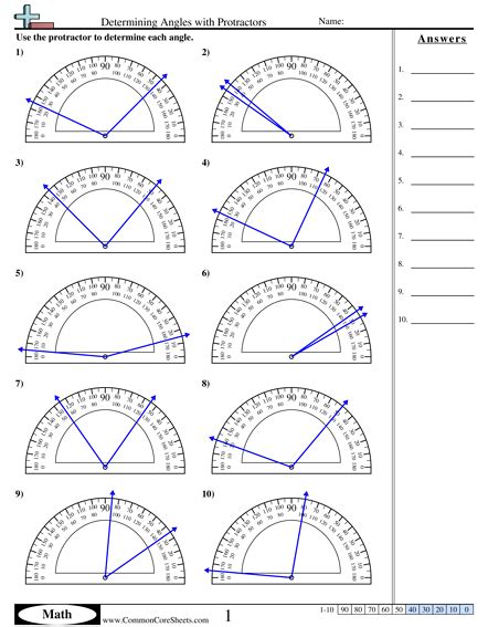 Determining Angles With Protractors Worksheet Angles Worksheet