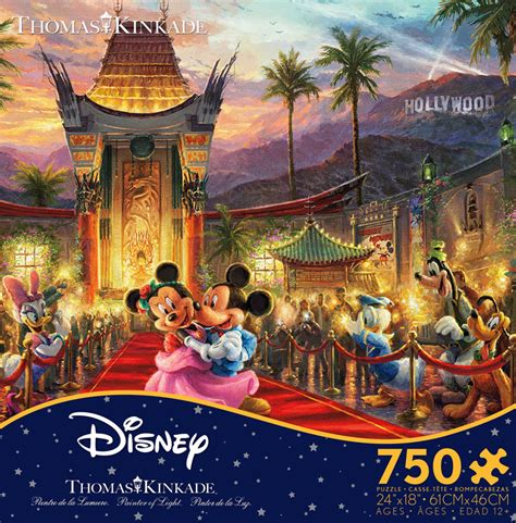 Mickey And Minnie Hollywood Puzzle Thomas Kinkade Disney Collection
