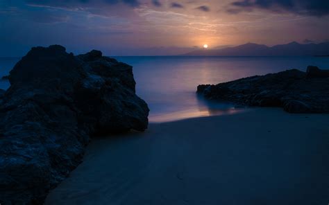 Beautiful Beach Sunset Hd Wallpaper Background Image