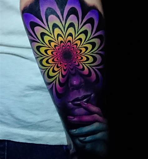 Psychedelic Tattoo On Girls Forearm