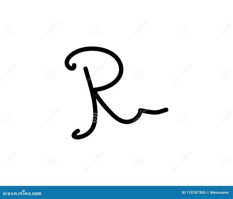 R Letter Signature Logo Stock Vector Illustration Of Font 110187385