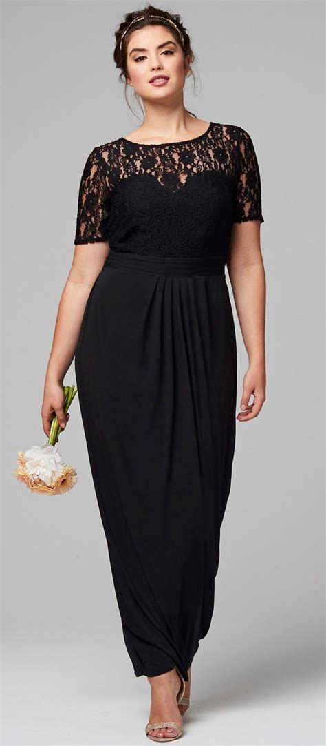 plus size elegant black dresses for wedding guests dresses images 2022