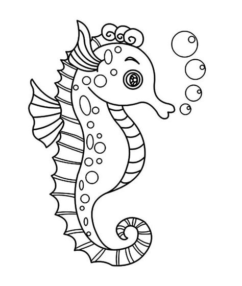 Two Seahorses Coloring Page - Free Printable Coloring Pages for Kids