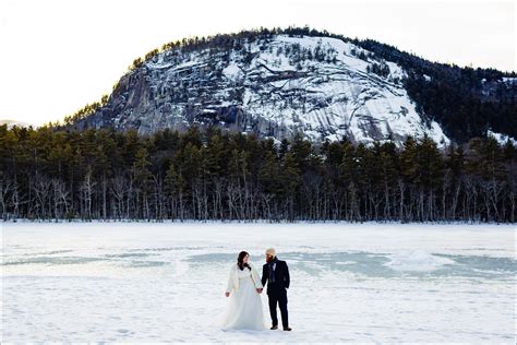 Jackson New Hampshire Elopement In Winter At Echo Lake State Park