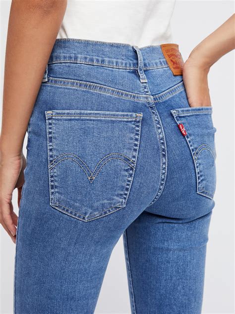 Lyst Free People Levis Mile High Super Skinny Jeans In Blue
