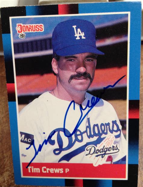 Tim Crews Autographed Baseball Card By 1988 Donruss 464 1988 1st