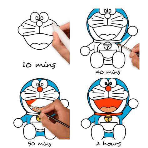 How To Draw Doraemon Step By Step Drawing Tutorial 50 Off