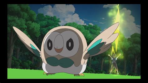 Pokemon Sun And Moon Rowlet Uses Bloom Doom Z Move Ash Vs Hau