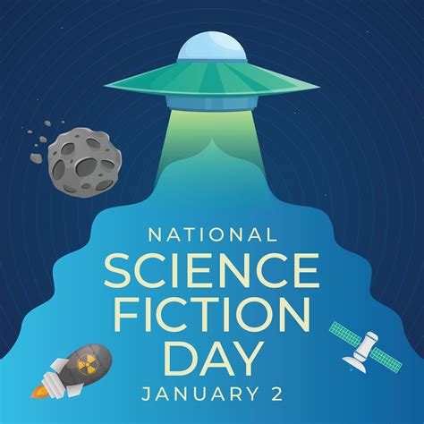 Sci Fi Celebration Vector Design Template For National Science Fiction