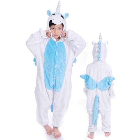 Blue Pegasus Unicorn Onesie Costume Pajama Kids Animal Outfit For Boys