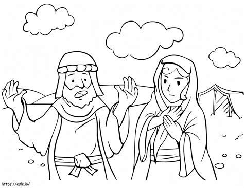 Bible Isaac And Rebekah Printable Coloring Page