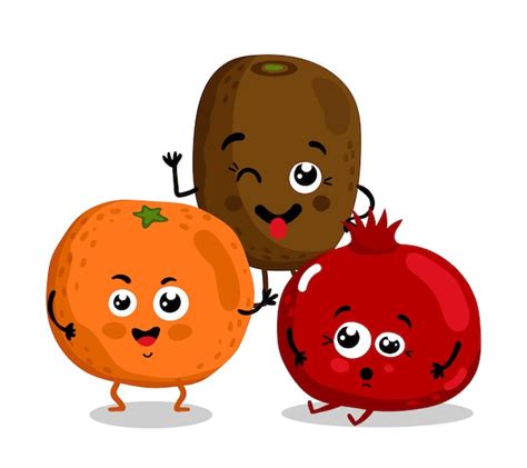 Premium Vector Funny Fruit Isolated Cartoon Characters