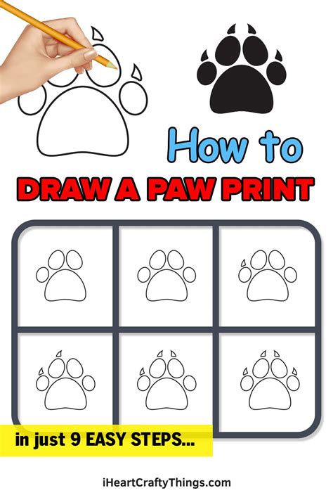 How To Draw A Paw Print Step By Step Guide Art Drawings For Kids