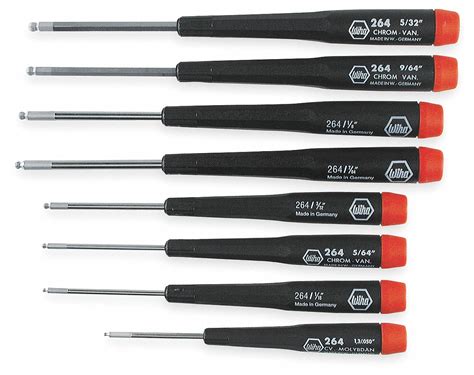 Wiha 8 Pieces Hex Tip Precision Screwdriver Set 2mpk726490 Grainger