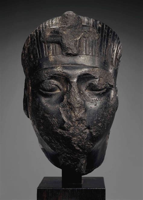 An Egyptian Black Granite Portrait Head Of A Pharaoh Ancient Egyptian