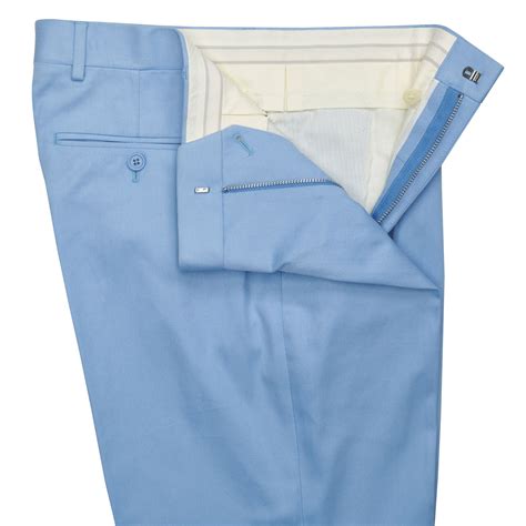Zip Fly Pale Blue Chino Trousers Mens Country Clothing Cordings