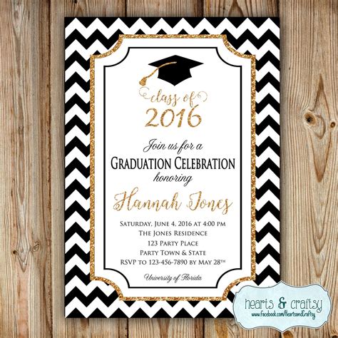 Graduation Party Invitation College By Heartsandcraftsy On Etsy