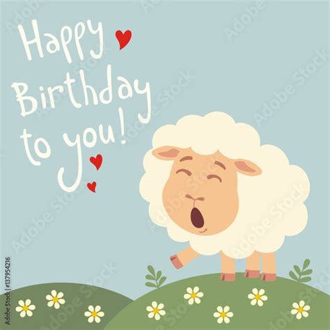 Happy Birthday To You Funny Sheep Sings Birthday Song With T In