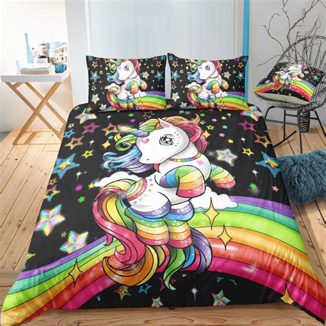 Magical Rainbow Unicorn Themed Bedding Set Unilovers