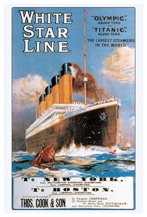 White Star Line The Rms Titanic 1912 Travel Advertising Poster Reprint