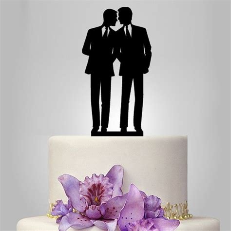 Gay Man Homosexual Wedding Cake Topper Unique Acrylic 3d Cake