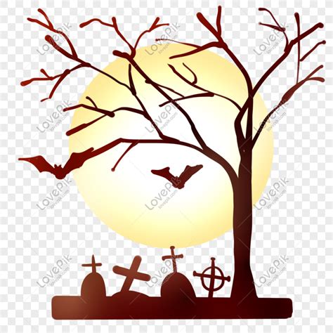 Gambar Ilustrasi Siluet Pohon Mati Halloween Png Unduh Gratis Lovepik
