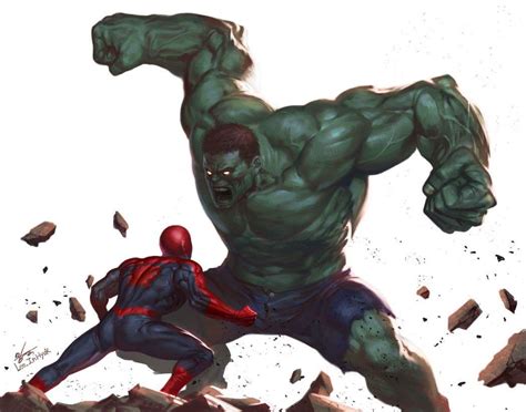 Epic Battle Spider Man Vs Hulk Art By In Hyuk Lee