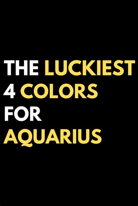 The Luckiest 4 Colors For Aquarius Zodiac Signs ~ Astrology