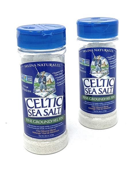 Celtic Sea Salt Fine Ground Shaker Jar 8 Ounce Pack Of 2