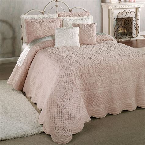 Whisper Pale Blush Soft Oversized Quilted Bedspread In Pink Bedroom Decor Chic Bedding