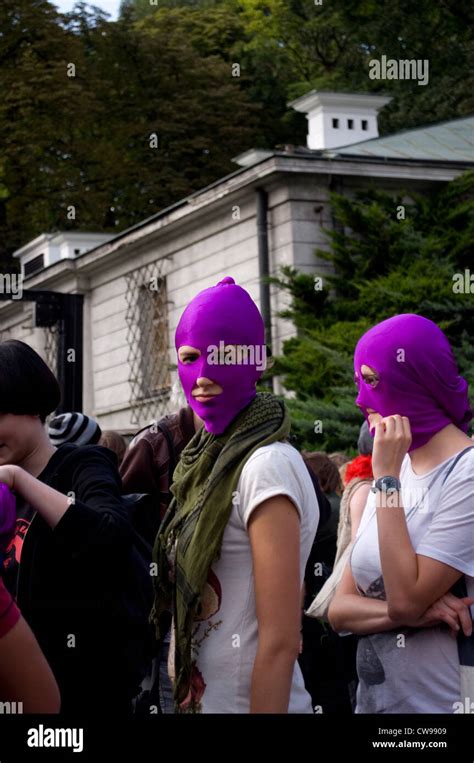 Pussy Riot Protest In Warsaw Poland Following Sentencing Of All Girl