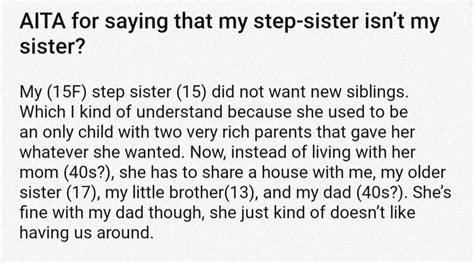 aita for saying that my step sister isn t my sister