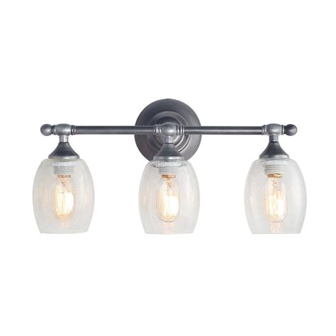 Belton 2 light bronze light fixture with seeded glass shades. Hampton Bay 3-Light Brushed Nickel Vanity Light with Clear ...