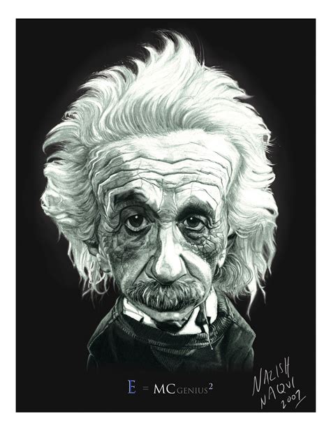 Albert Einstein Caricature Funny Art Albert Einstein
