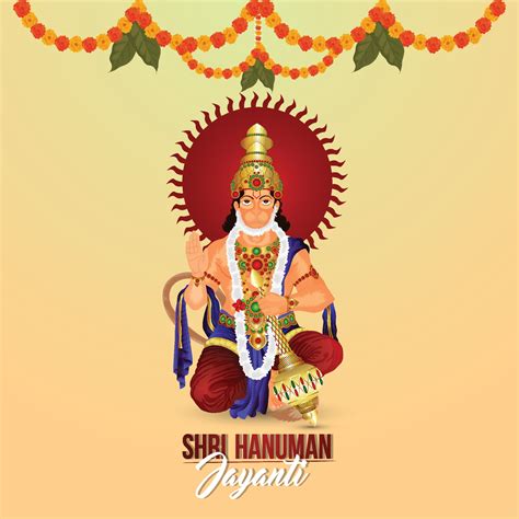 Creative Illustration Of Happy Hanuman Jayanti Celebration Background