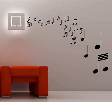 Stunning Musical Notes Wall Art Quote Sticker Vinyl Music Lounge