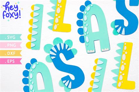 Download Dinosaur Monogram Alphabet SVG - 3D Layered SVG Design (603108) | Cut Files | Design Bundles