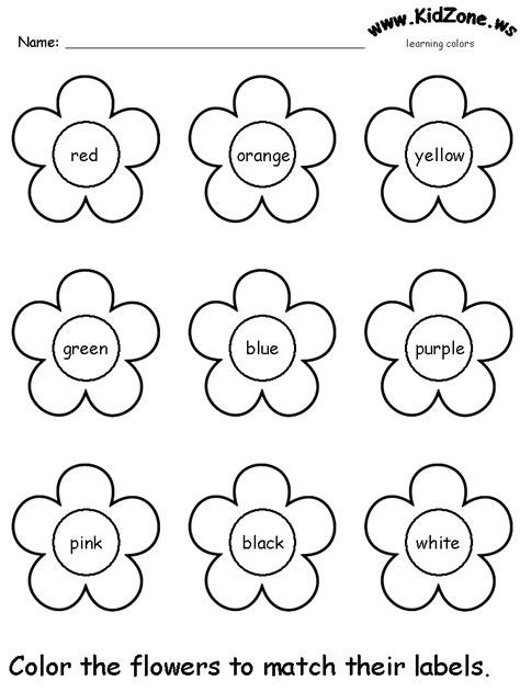 Review Flowers Preschool Worksheets Preschool Colors Color