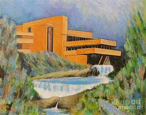 Frank Lloyd Wright Falling Water Architecture Painting By Robert Birkenes