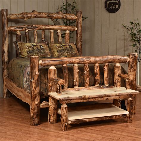 Rocky Mountain Deluxe Amish Bedroom Furniture Set Log Cabinfield